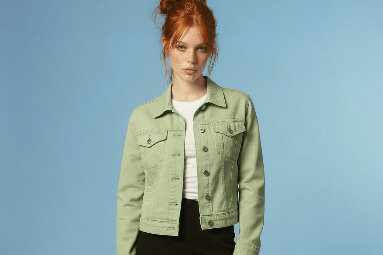 緑のコートを着た女性