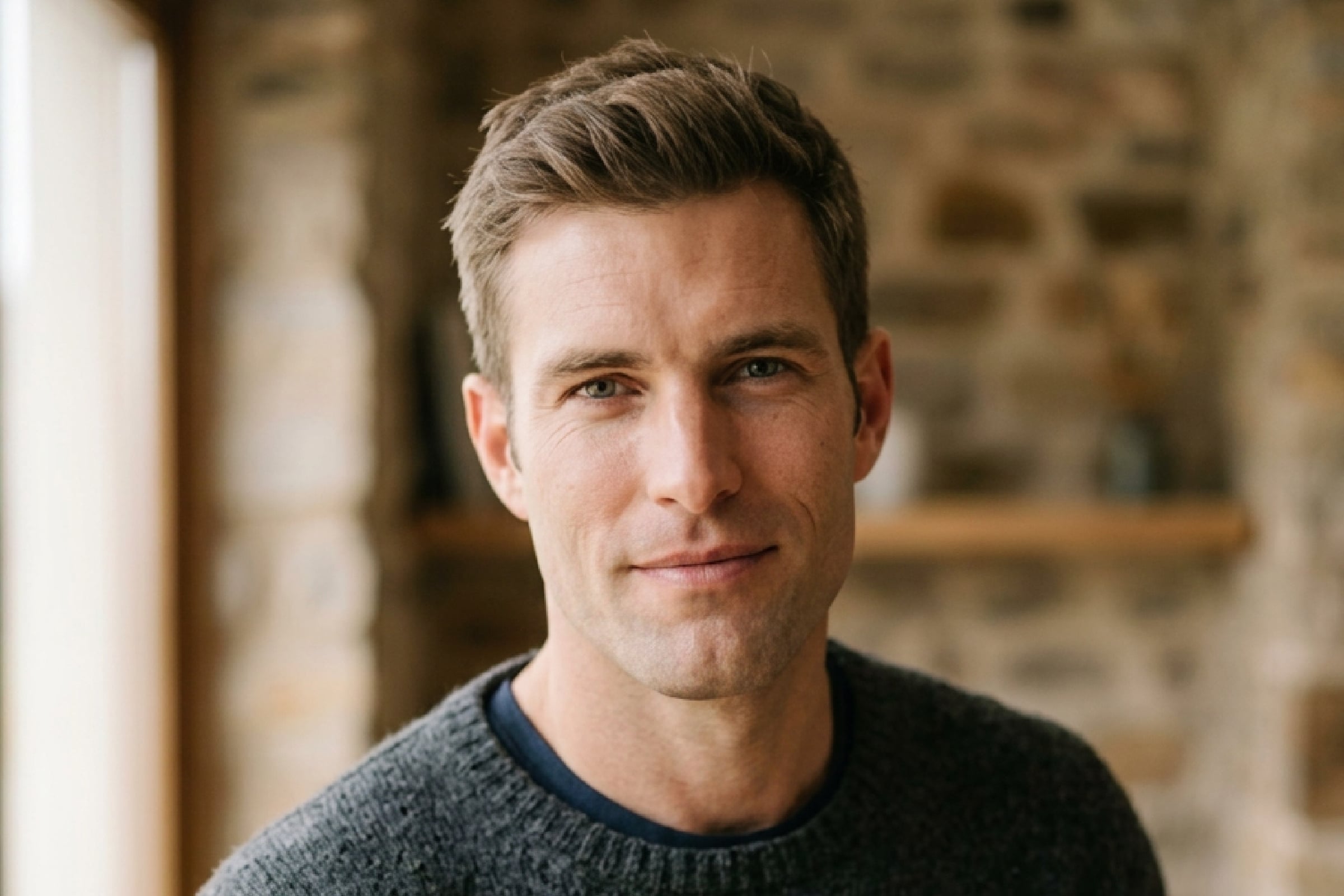 Add a natural beard blending to a man before