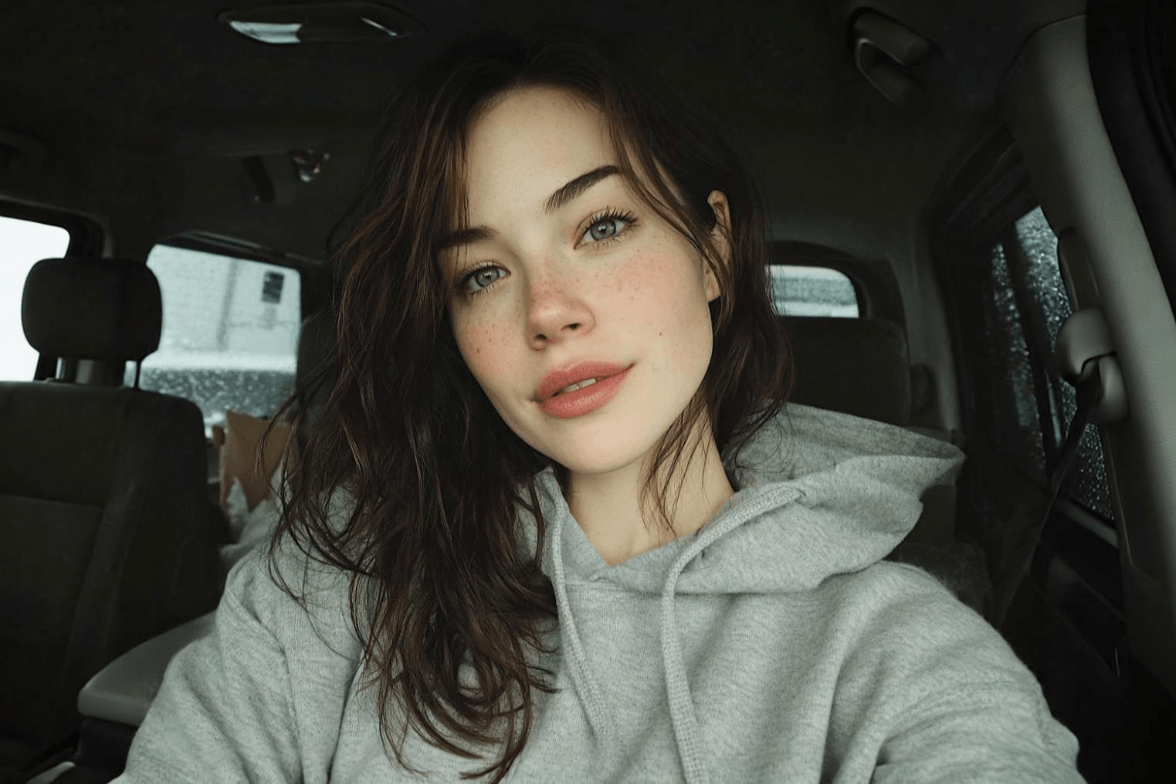 Ai headshot generator banner before girl photo