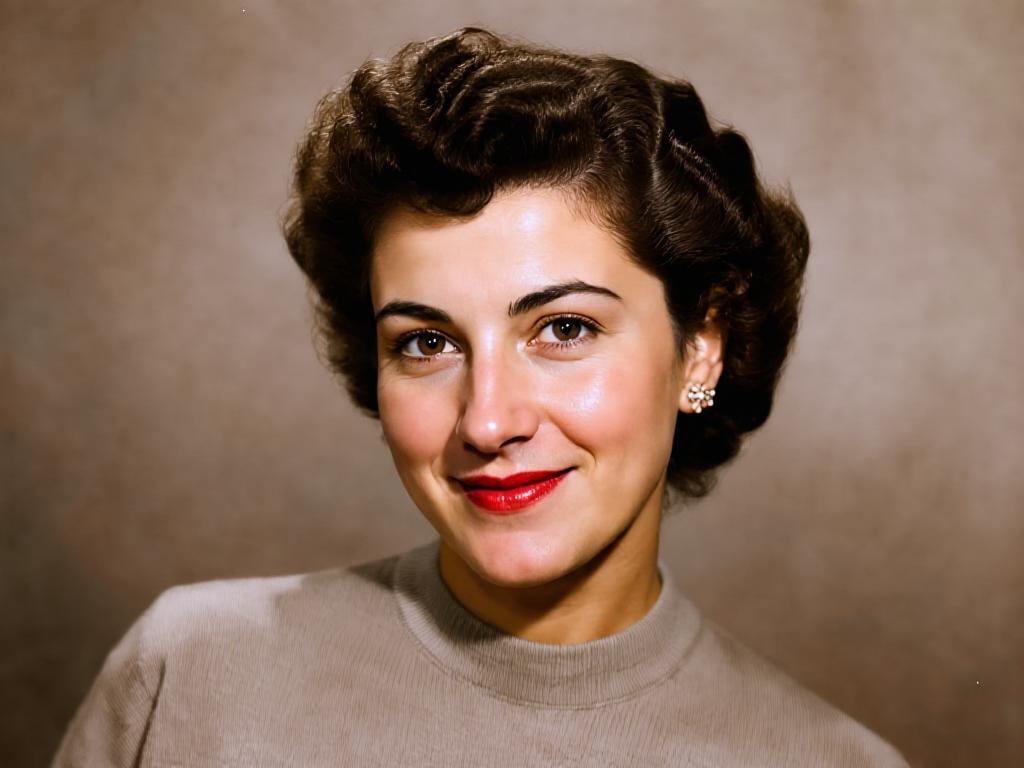 An ai colorized portrait of a beautiful woman