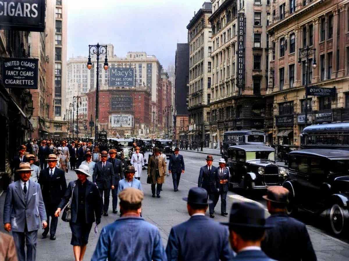 An ai colorized street photo