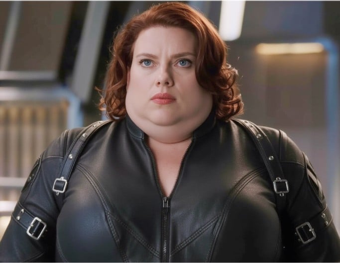 An image of a classic marvel character after applying a fat filter effect