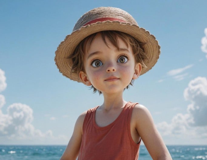 An image of a one piece character converted from anime to real