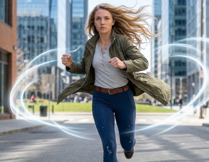 An image of a woman converted from an anime sketch to real