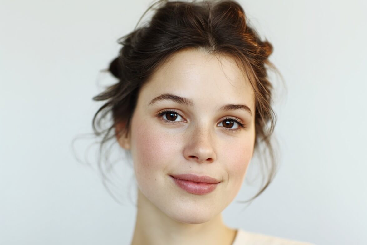 An original photo of a beautiful woman without makeup