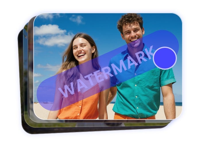 Banner for fotor batch watermark remover page computer with watermarked photos