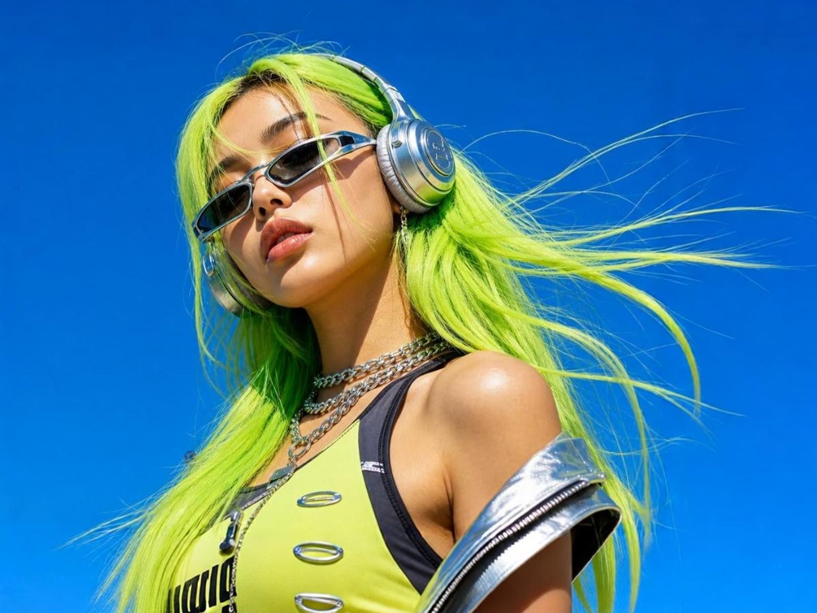 Change the color of the girl hair after
