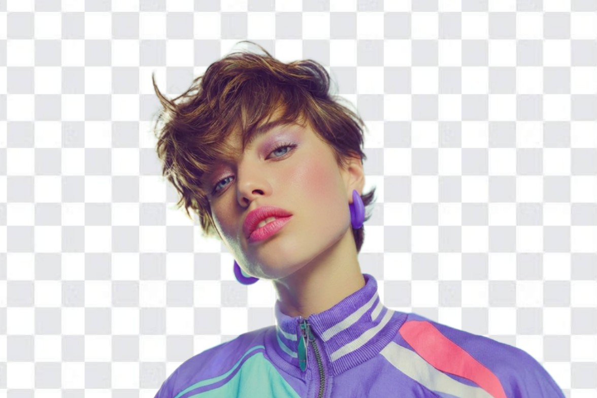 Ein Porträt einer Frau mit transparentem Hintergrund mit Fotor