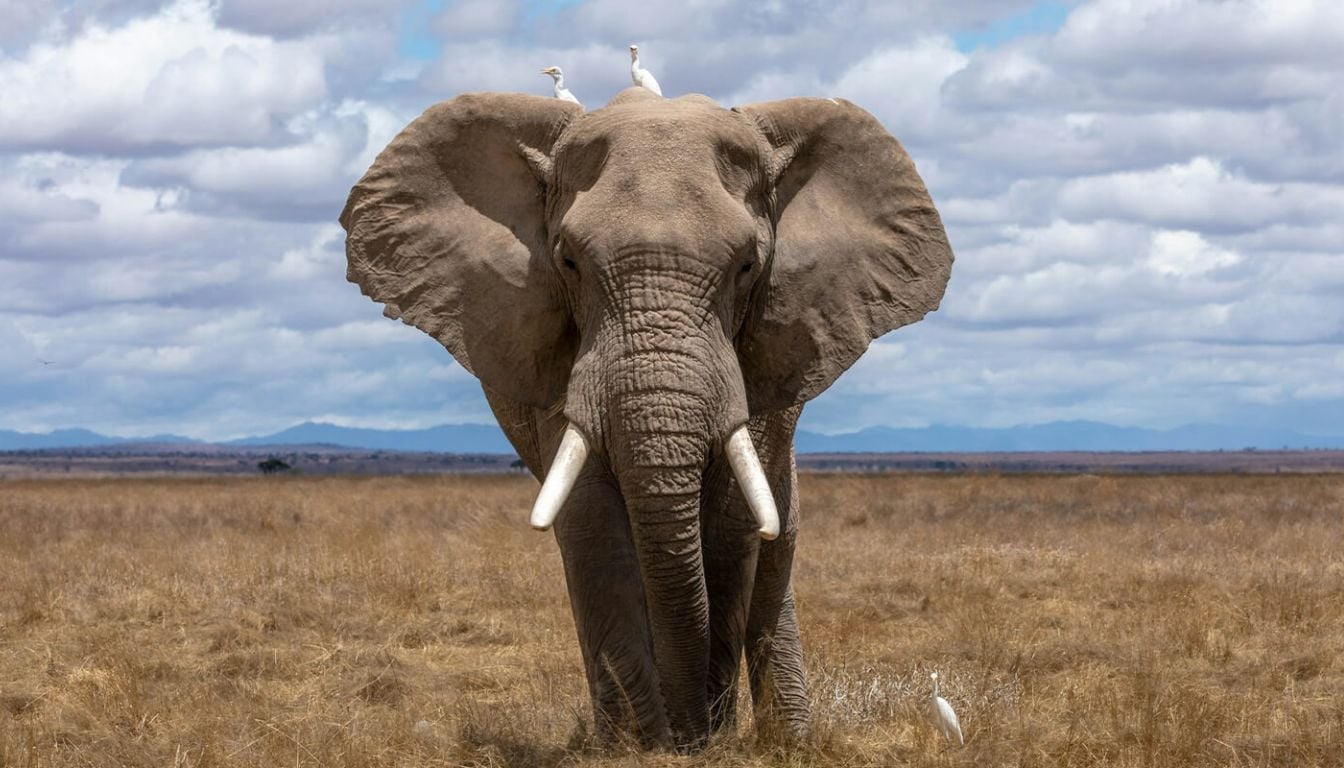 Elephant in a grassland