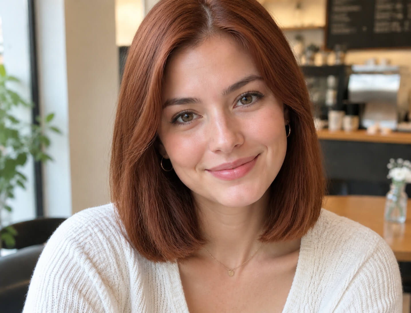 Female portrait with a changed hairstyle