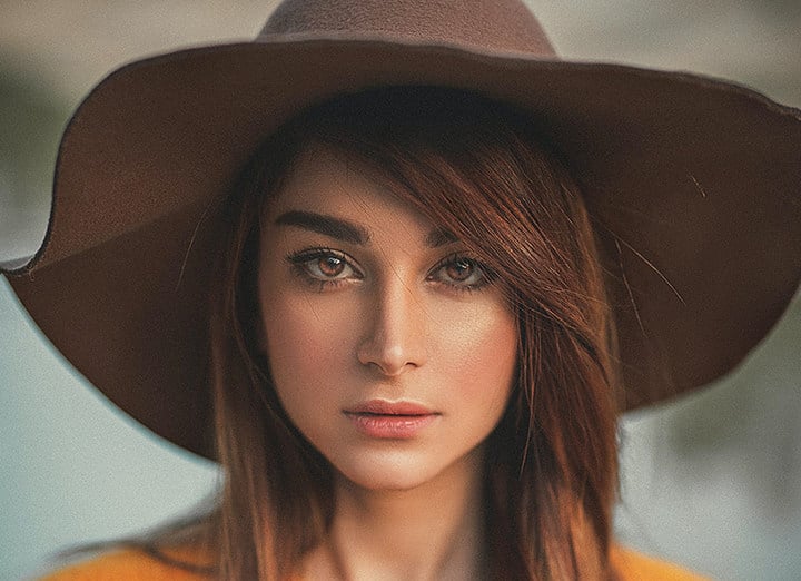 Female wearing a hat portrait