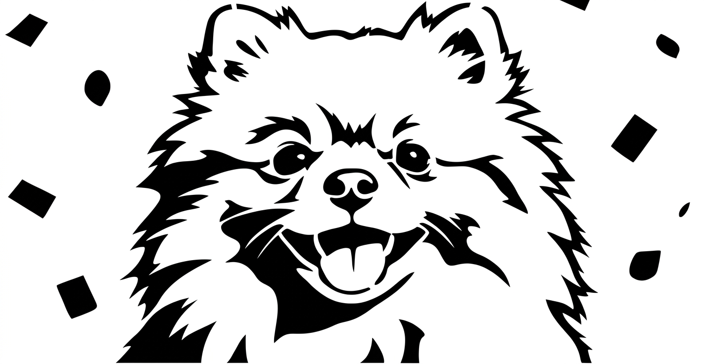 pochoir d'un chien souriant