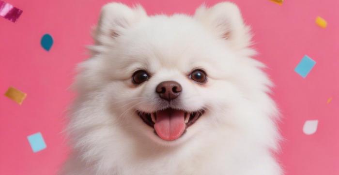 un chien souriant