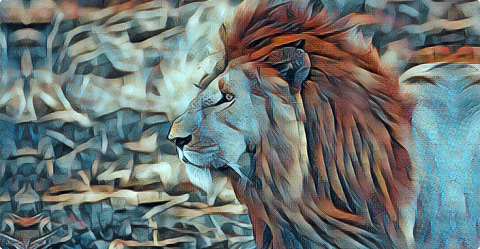convertir una foto de león en cuadro