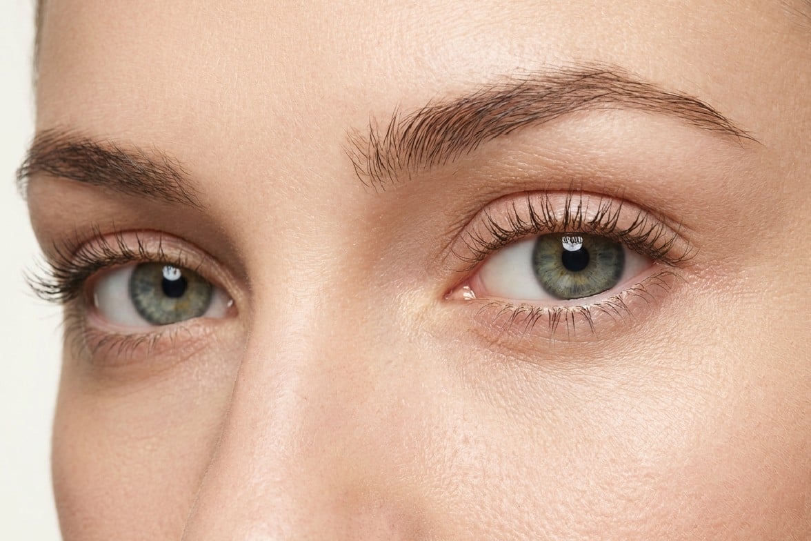 Green eyes of a woman