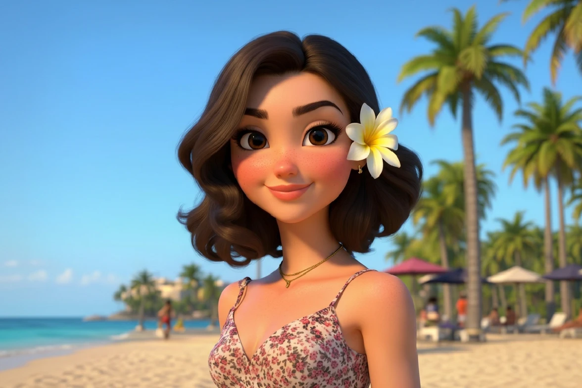 High fidelity image featuring a woman in 3 D cartoon effect after using Fotor neural restyling tool