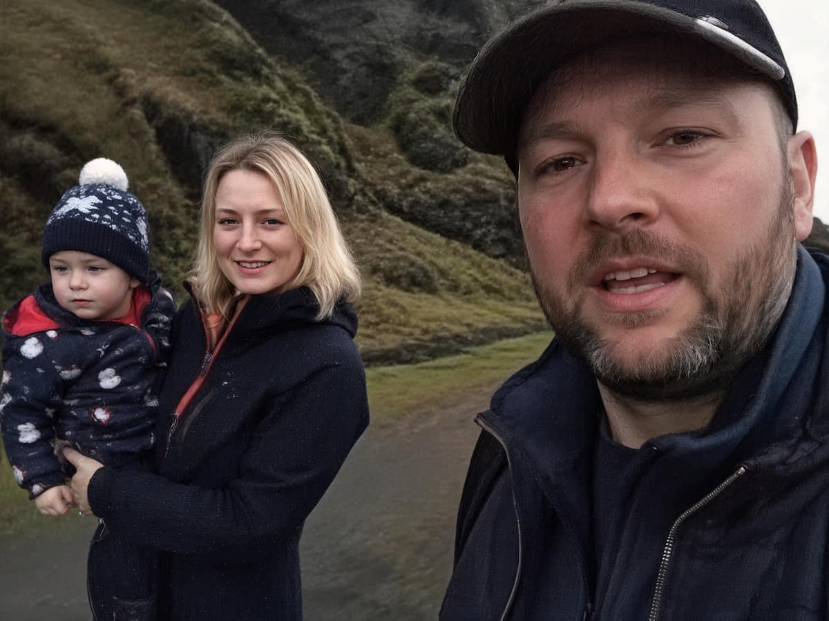 High quality video of a family trip selfie after ai upscaling