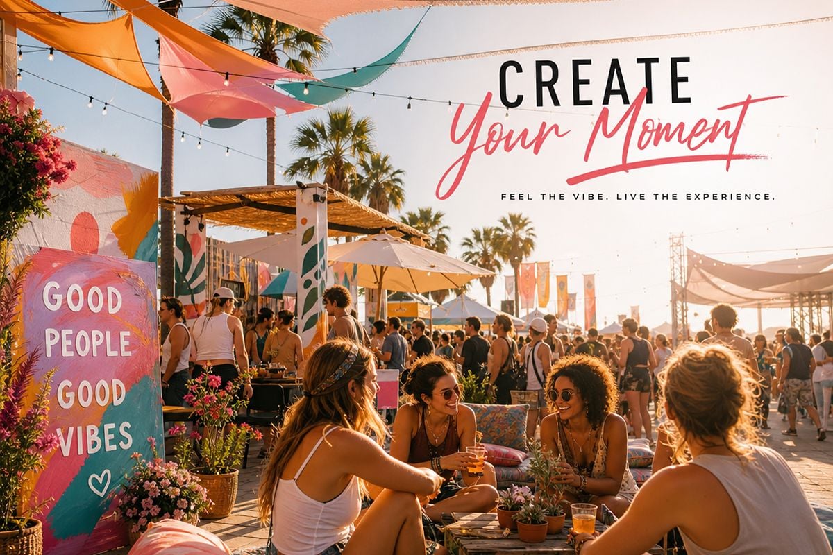 Marketing event visual with text