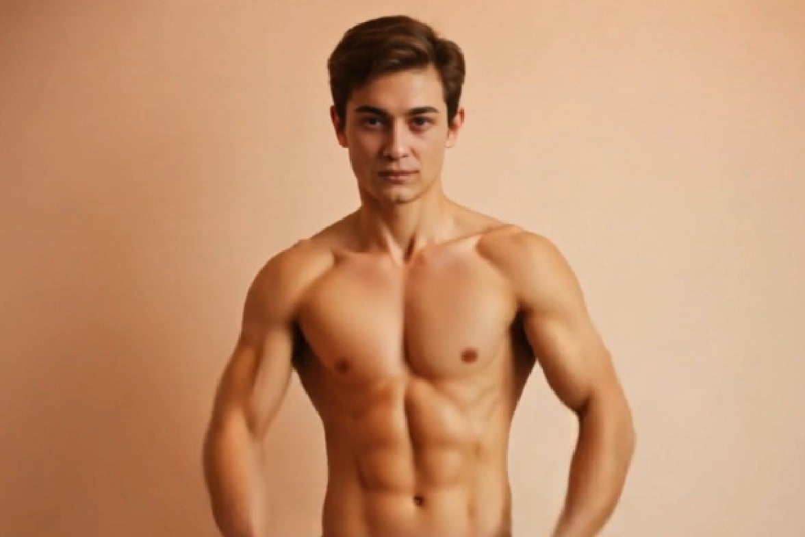 Muscle version of a boy photo