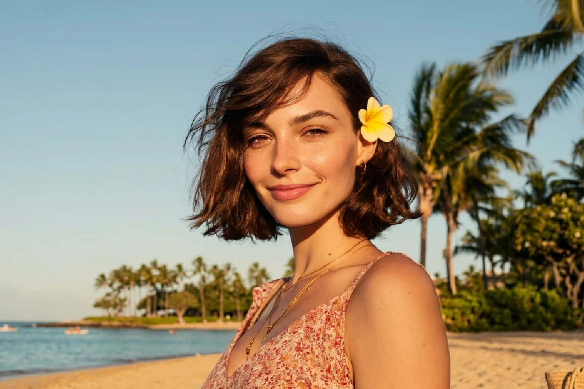 Original image of a woman before using photo to cartoon effect