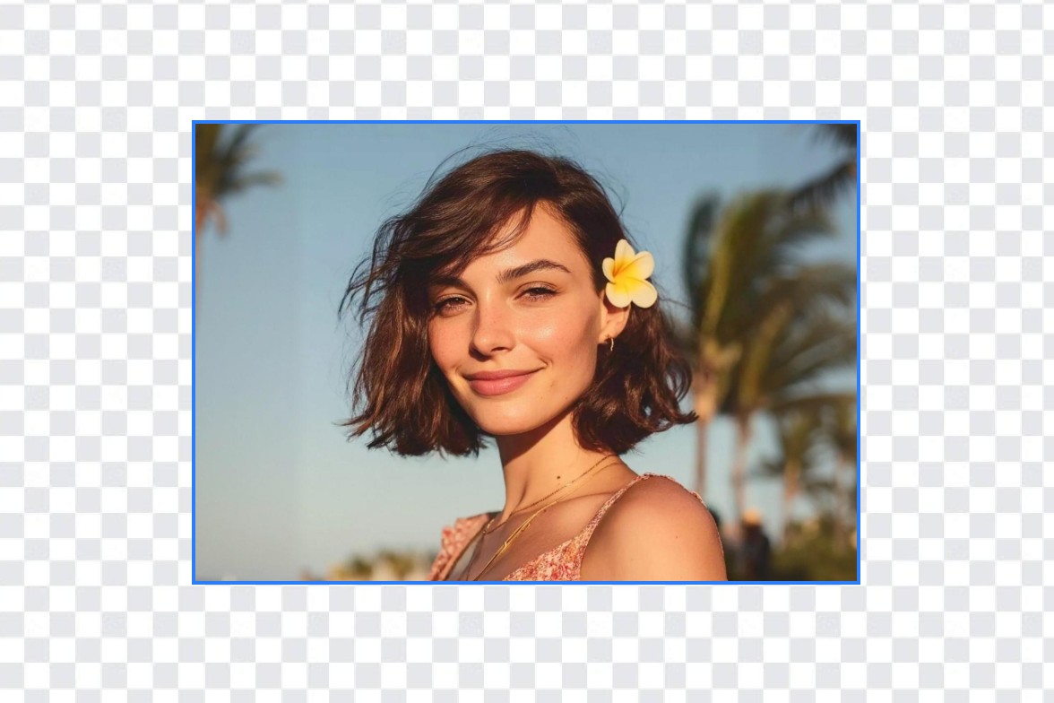 Original lady photo with transparent border bg