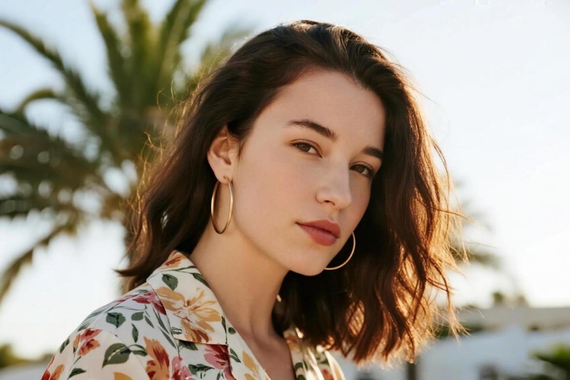 Original photo of a girl with black hair