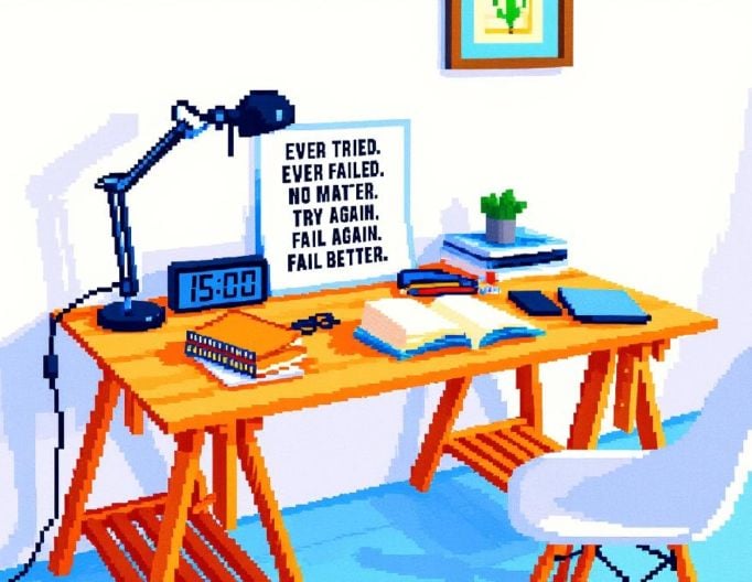 Pixel art version of an office