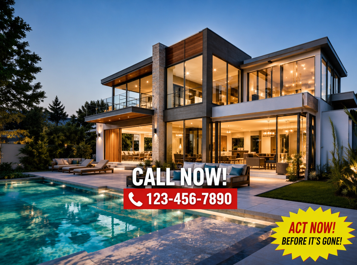 Real estate visual with text