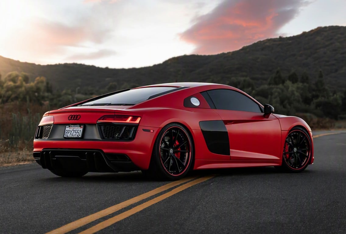 Recolor a photo of a red car