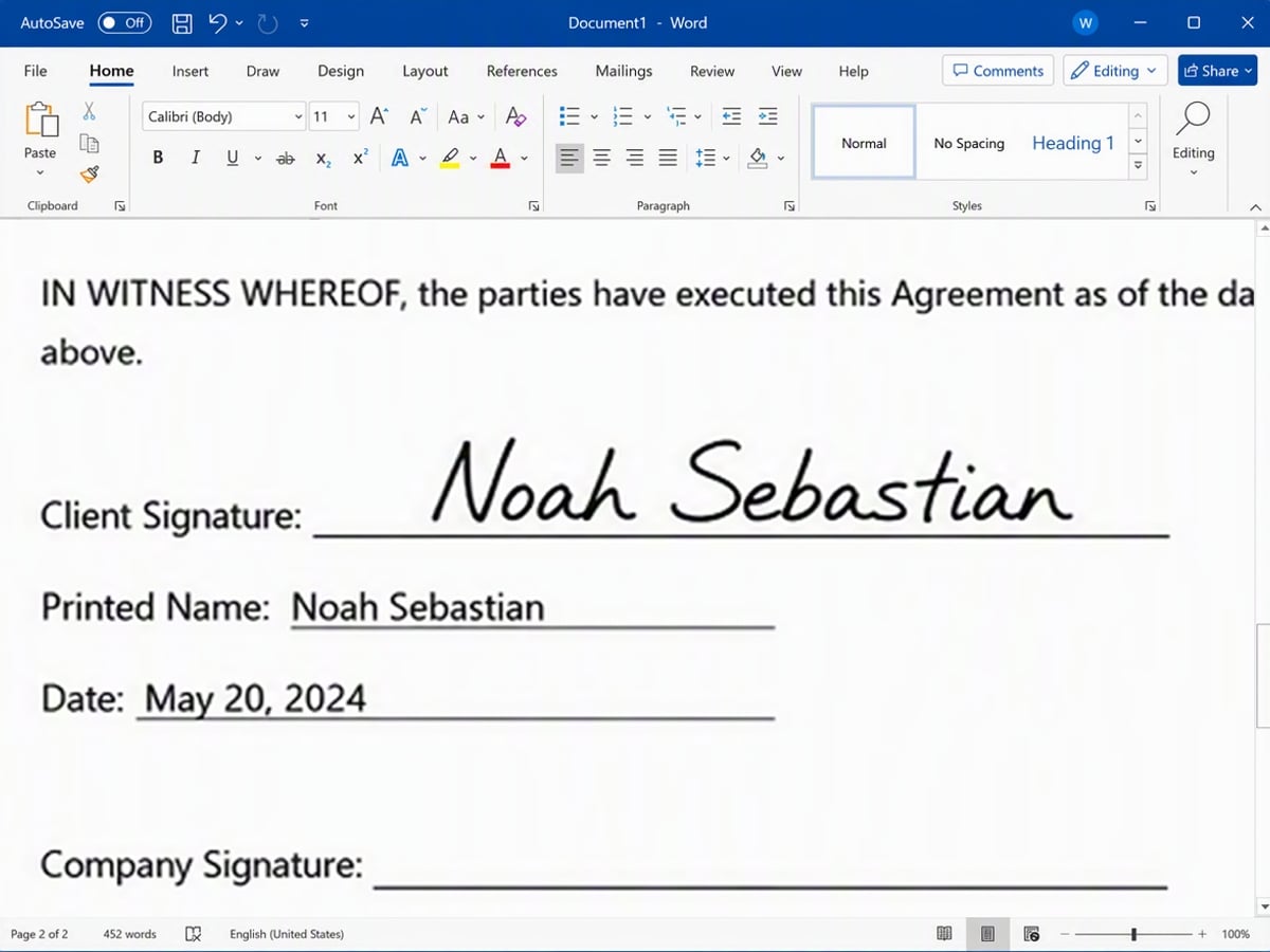 Remove signature background from word file before image
