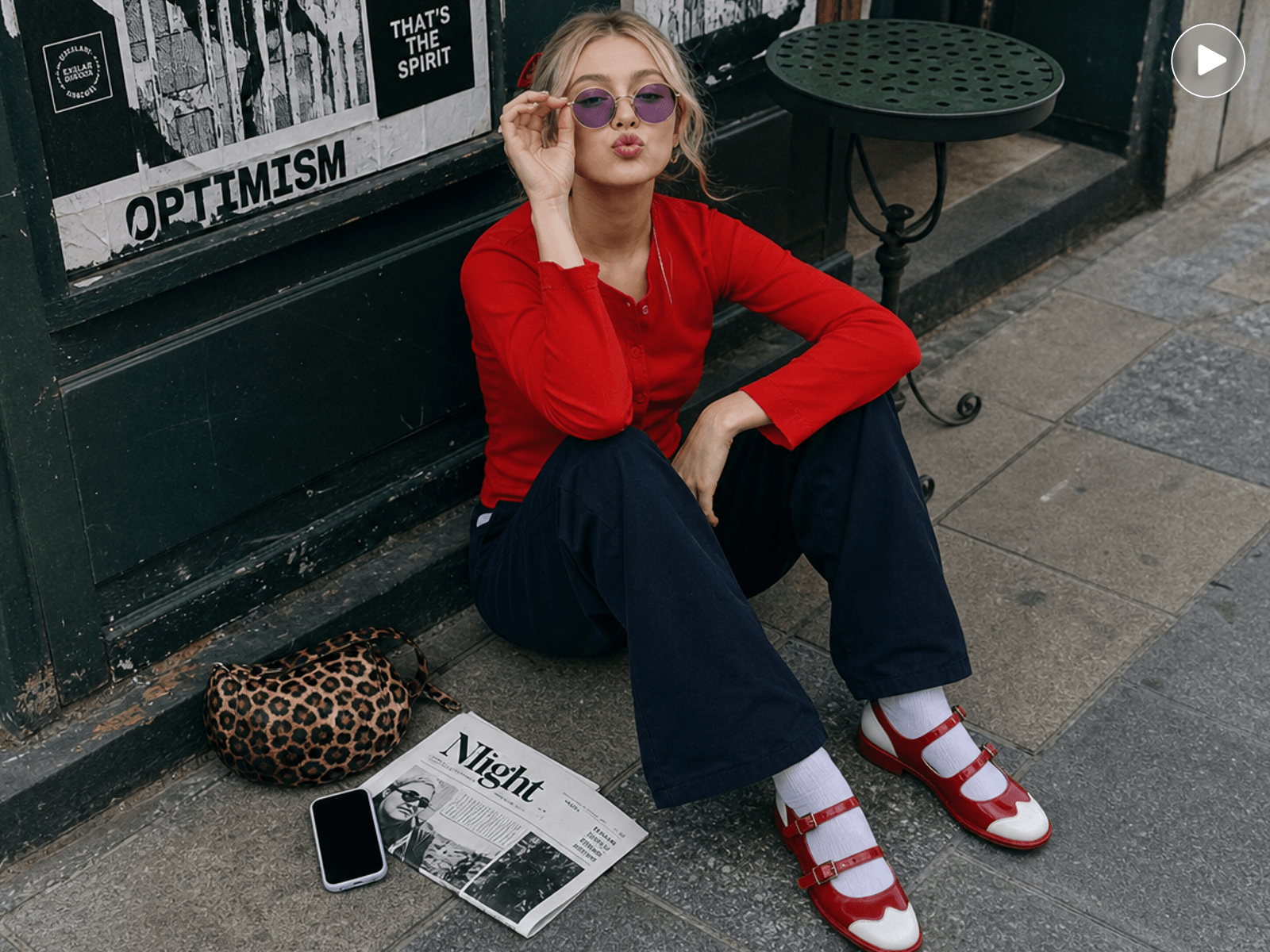 Sample video of a model in the street without emojis