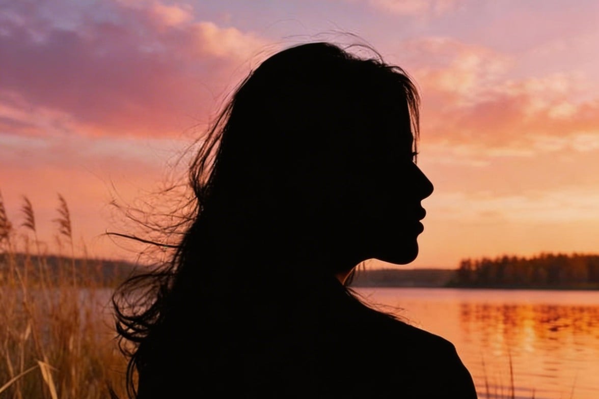 影になった女の子の横顔