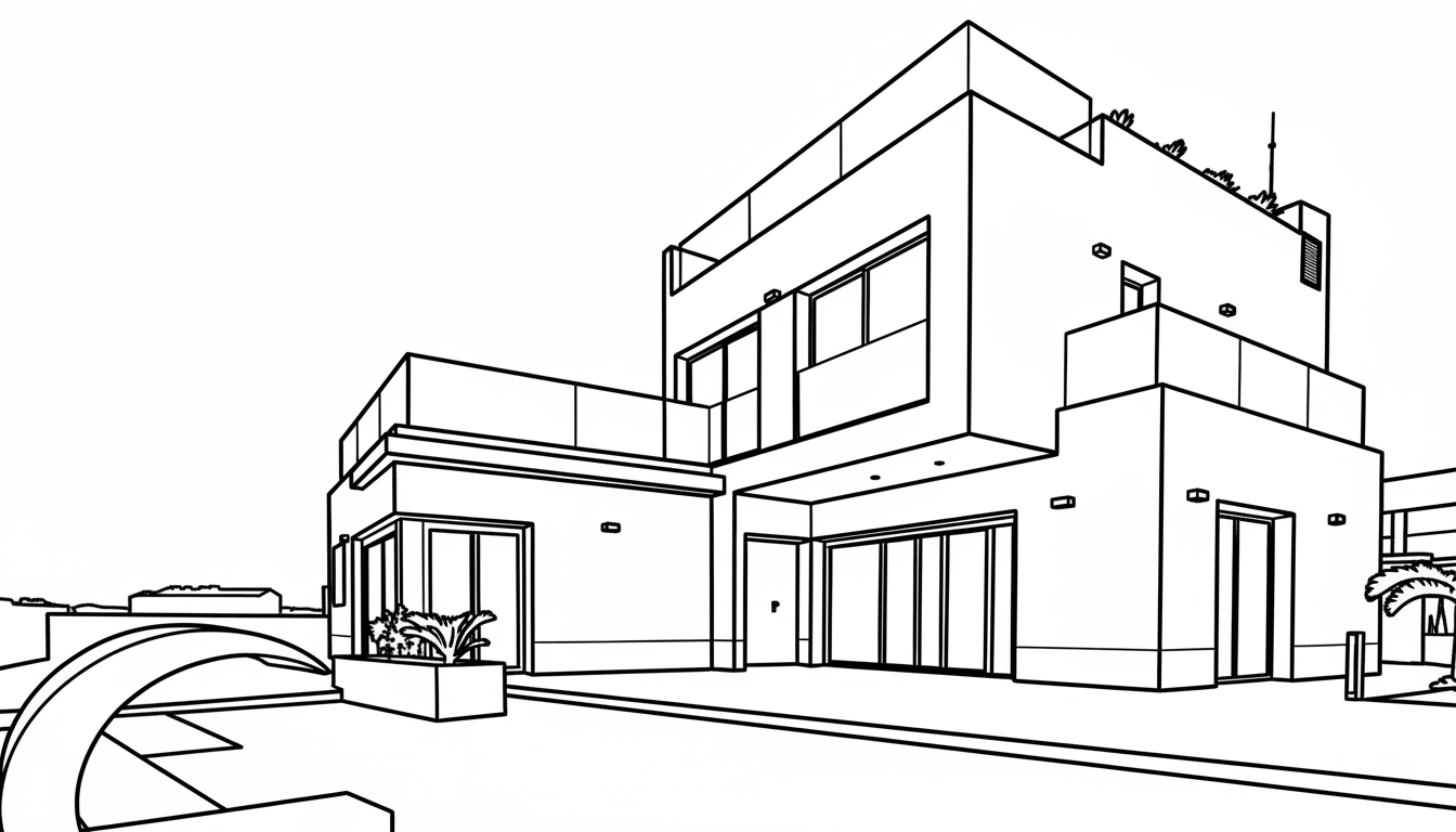 Stencil version of a villa