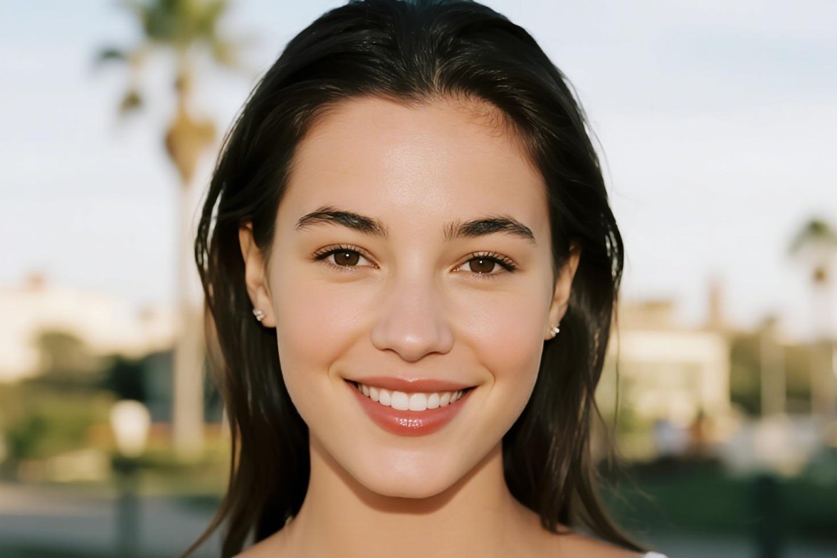 Effet après l’utilisation de Fotor pour ouvrir les yeux fermés d’une fille sur une photo