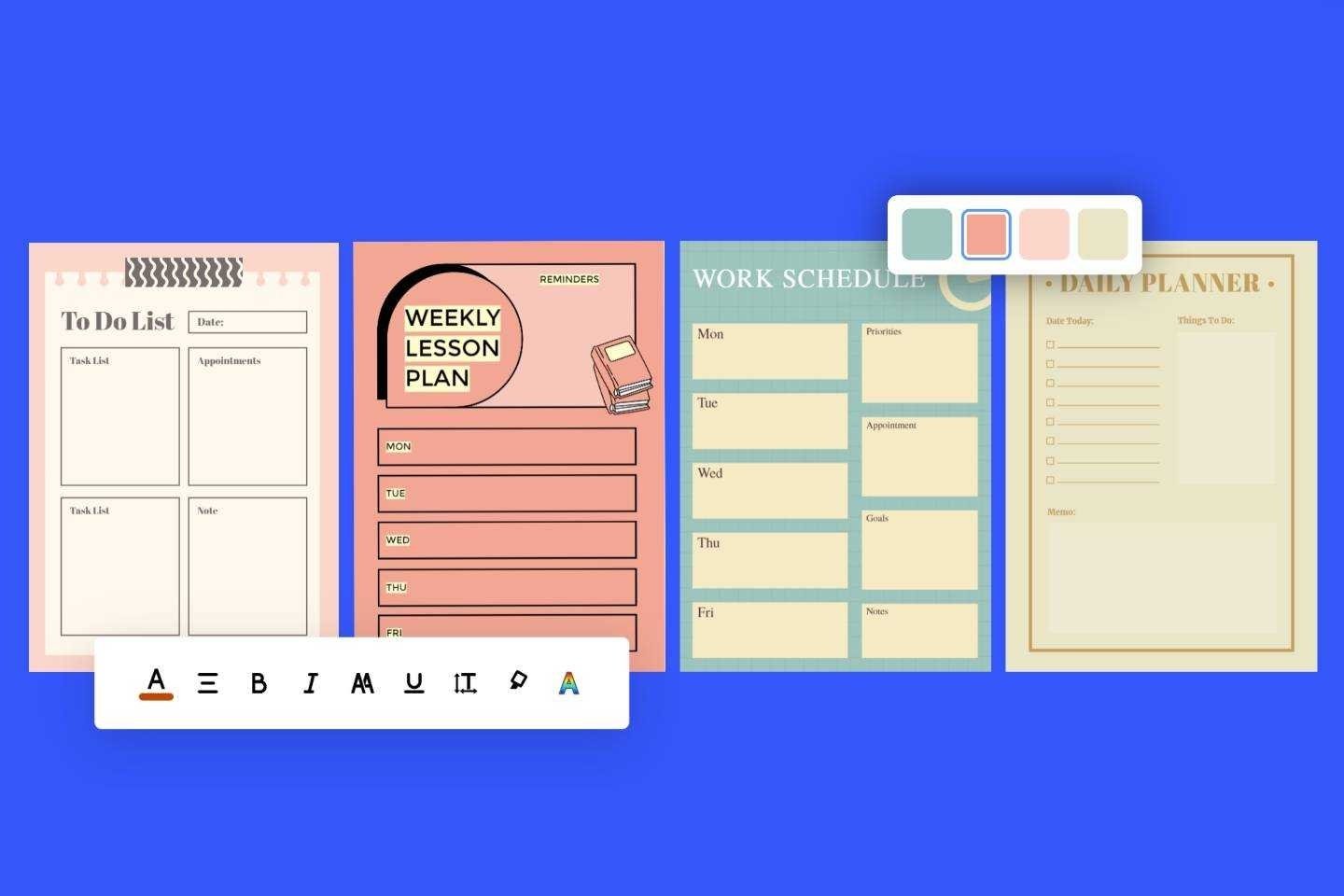 Établir un calendrier avec le planificateur dhoraires fotor