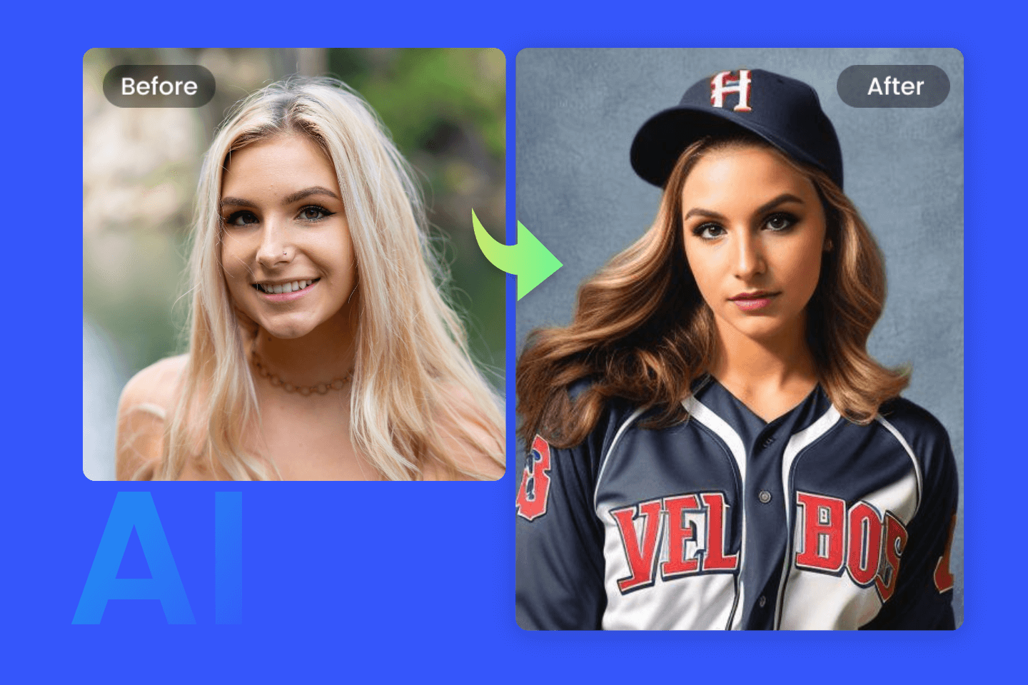 Apply the ai yearbook filter to make an ai yearbook photo in fotor