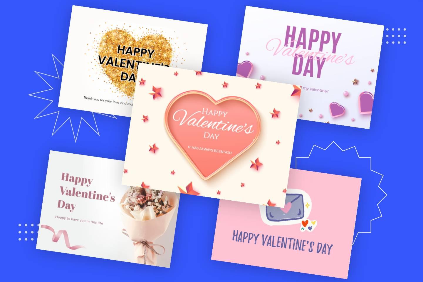 Criar cartões de São Valentim online gratuitamente com o criador de cartões para o Dia dos Namorados da Fotor