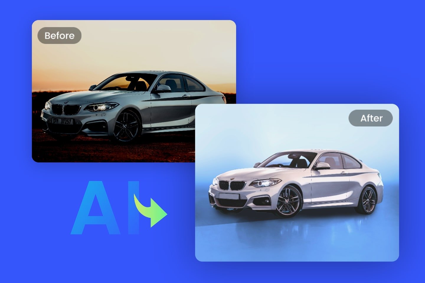Enhance and edit car photos online effortlessly with Fotor's free AI car photo editor