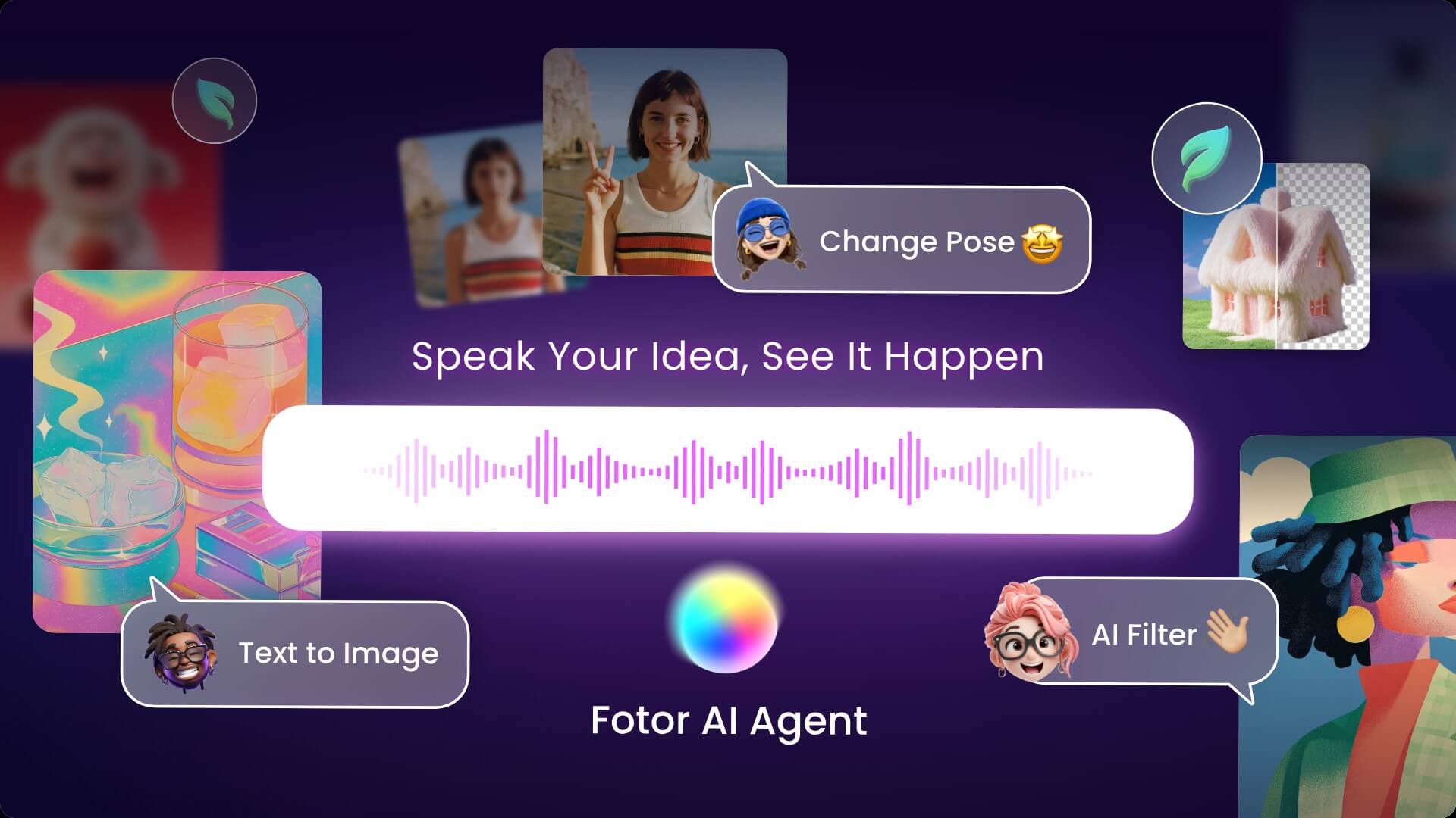 Fotor AI assistant for visual content editing and creation