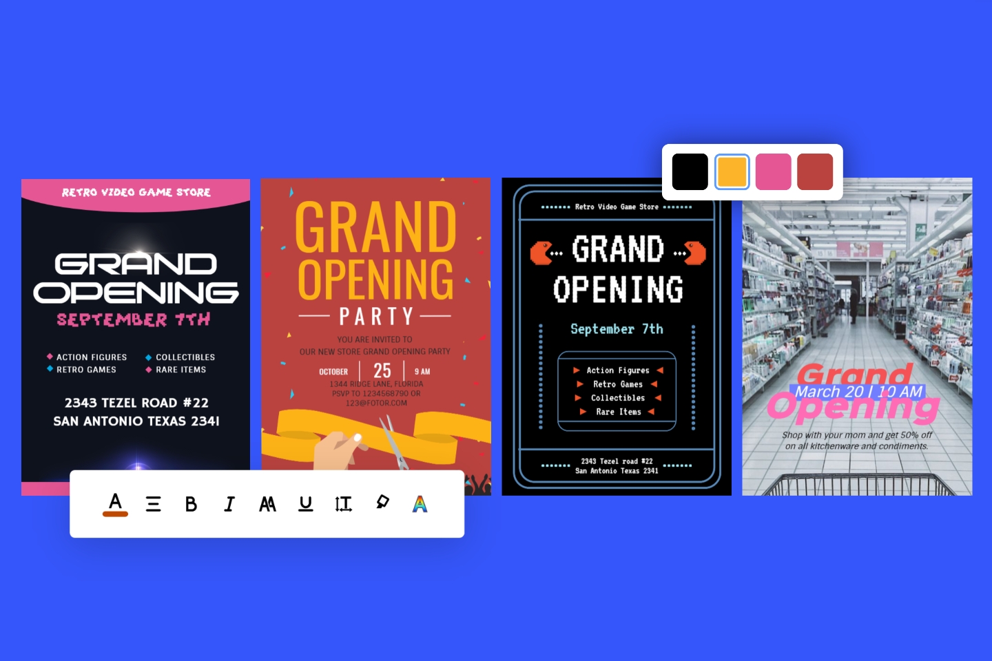 Grand opening-related design templates