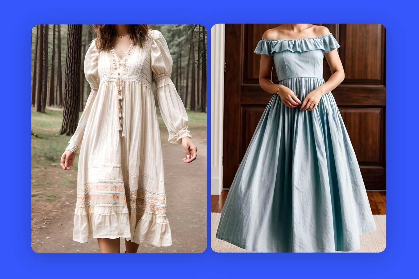 Generate two dress in fotor ai clothing generator