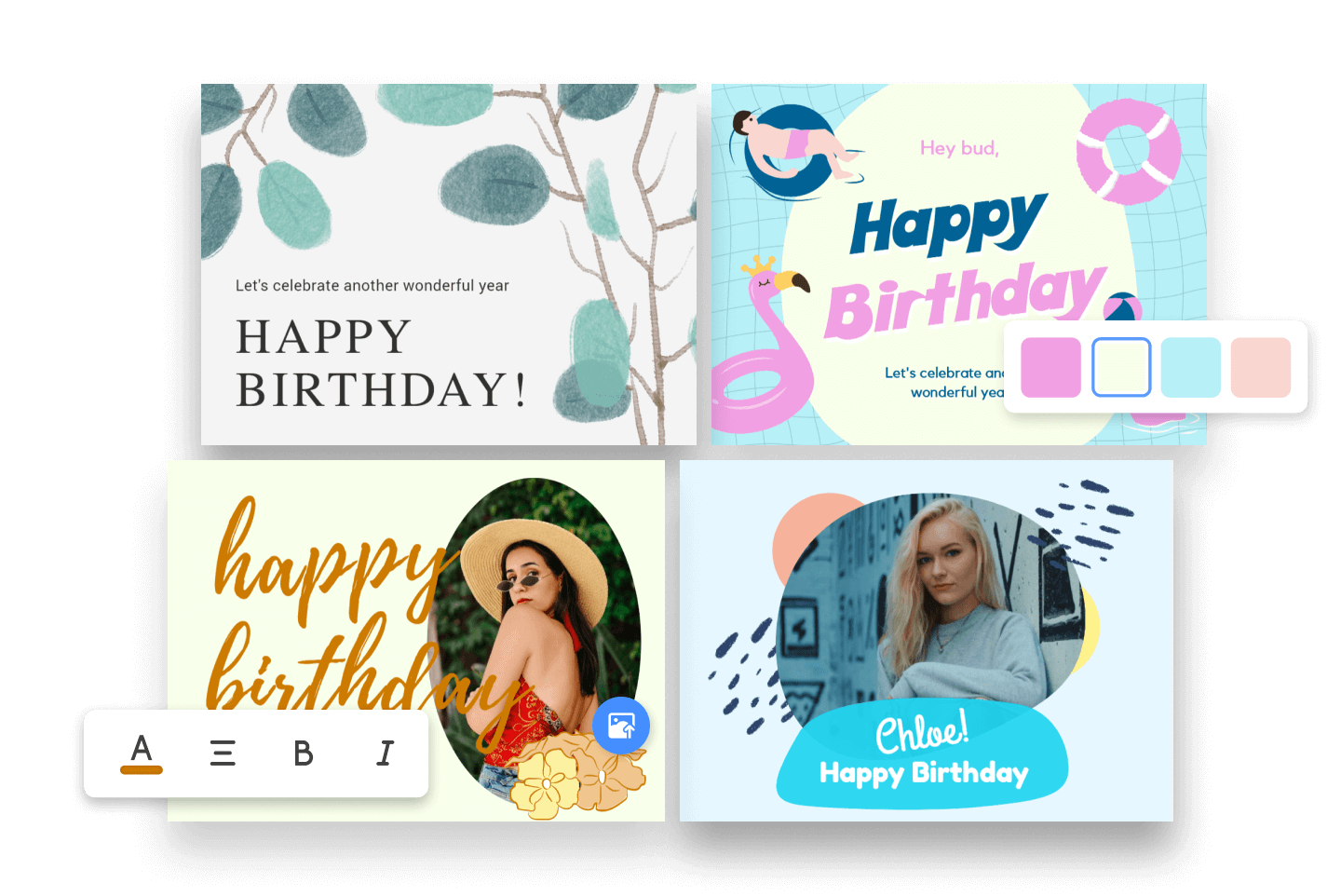 Creador de tarjetas de cumpleaños: Crear tarjetas de cumpleaños  personalizadas online | Fotor