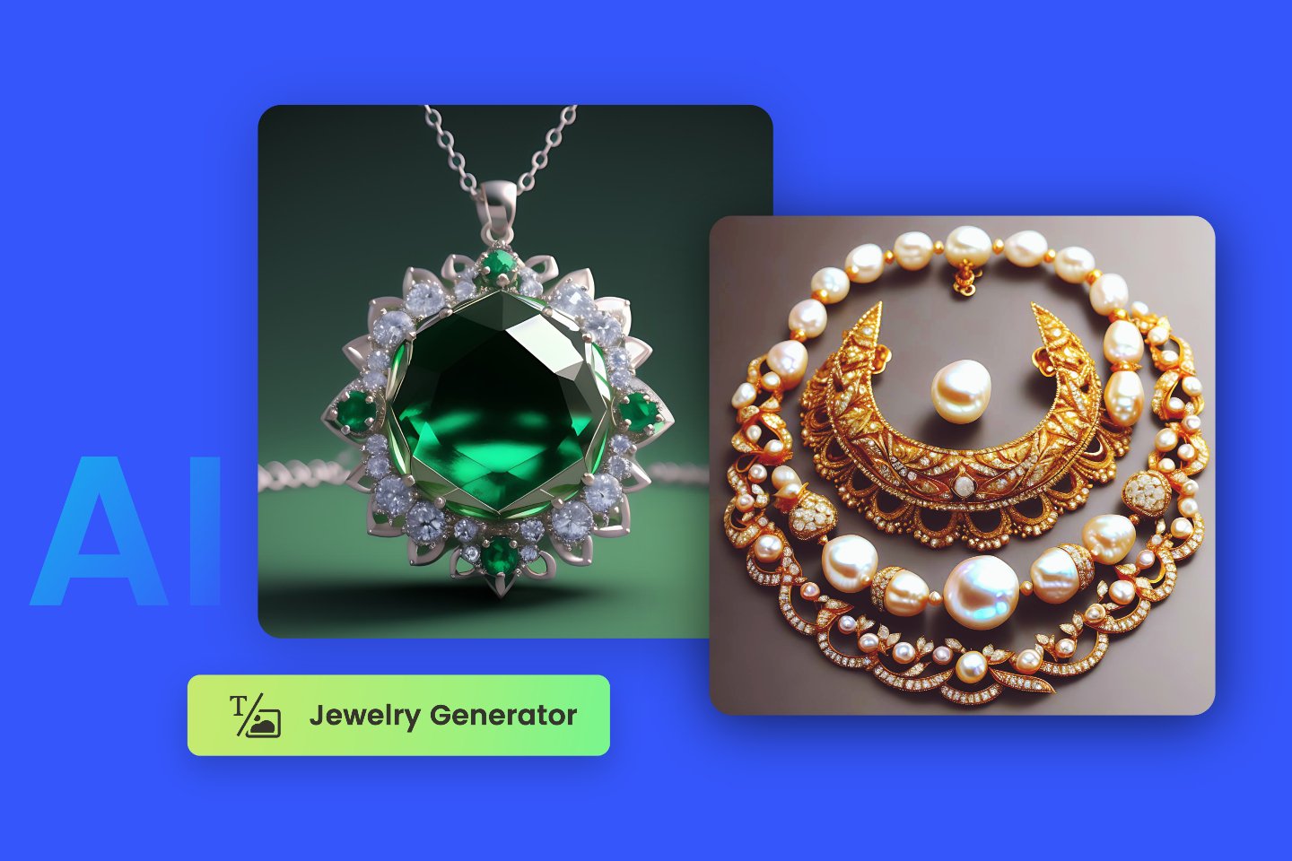 two AI-generated jewelry