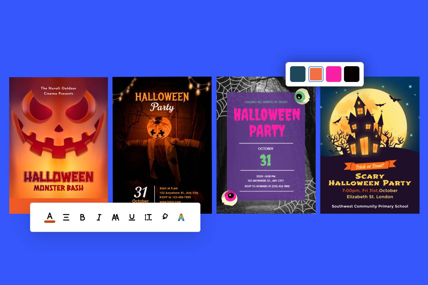 Make Halloween invitations online easily with Fotors free Halloween invitation maker