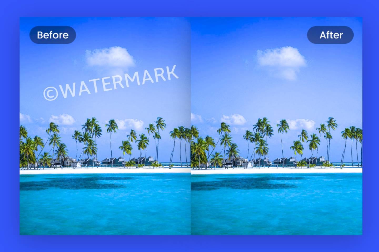 Quitar marca de agua de imagen fácilmente con la herramienta para eliminar marcas de agua online gratuito de Fotor