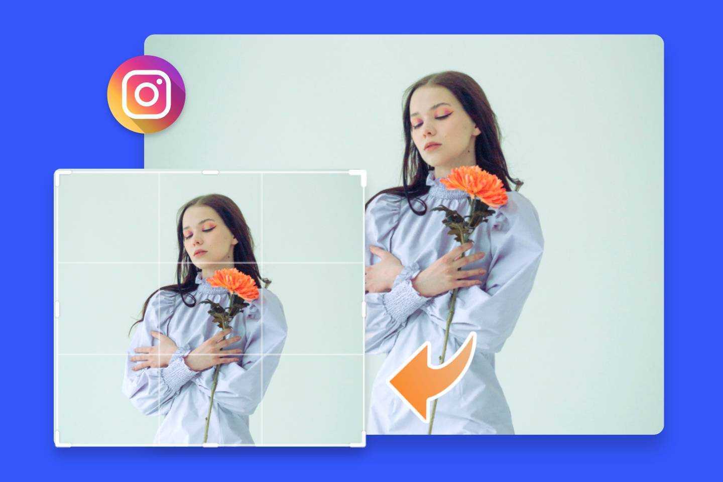 Redimensionar foto para instagramas online de graça com Fotors Instagram photo resizer