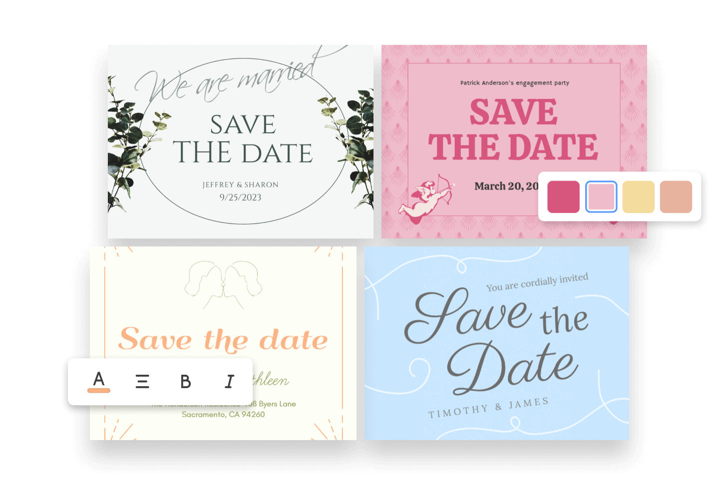 Save the date card banner