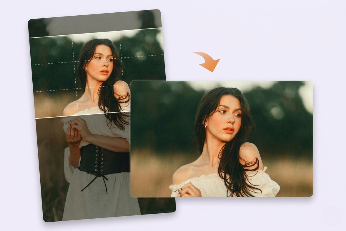Transformer une photo portrait en paysage en ligne