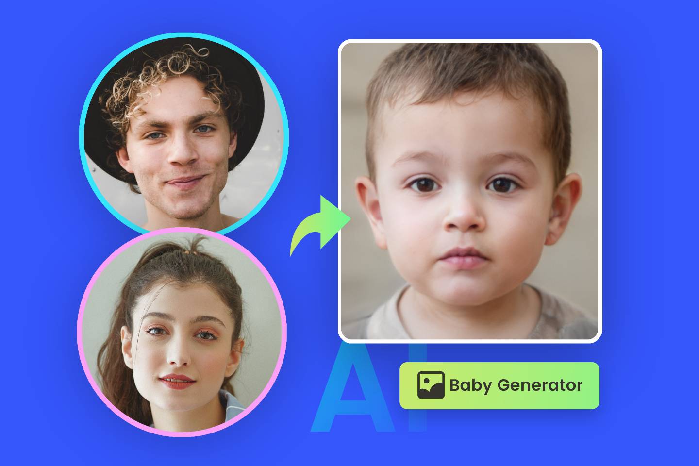 Fotorの子供の顔予想機能で女性と男性のふたりの顔を合成して将来の子供の顔を生成します