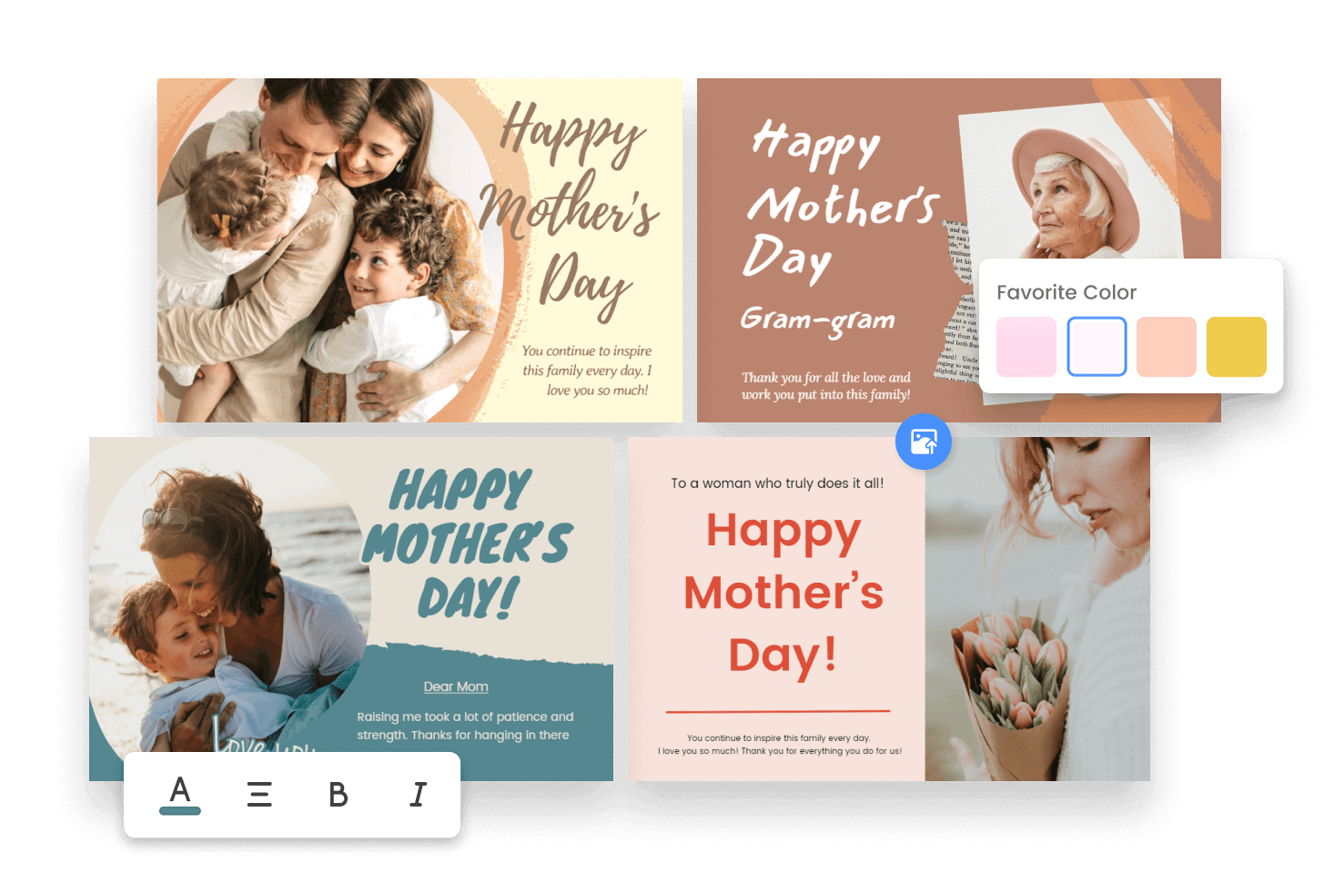 Tarjetas del Día de la Madre para Crear perfecta para tu mamá Fotor
